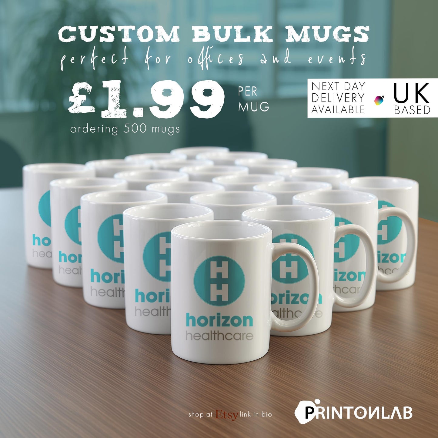 Custom Bulk Mugs | Personalised Printed Mugs with Fast UK Delivery