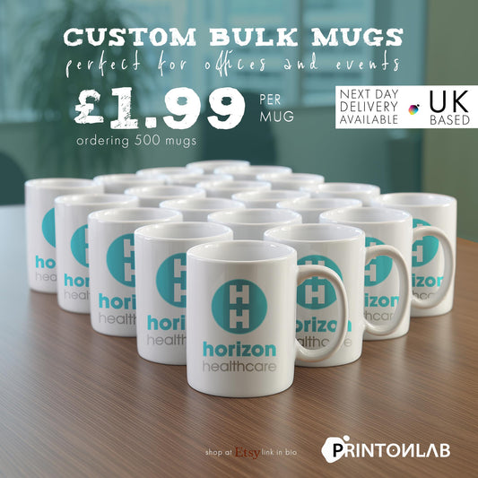 Custom Bulk Mugs | Personalised Printed Mugs with Fast UK Delivery