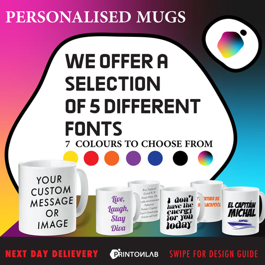 Personalised Custom Mugs | Text, Photo & Logo | 24-Hour Printing UK